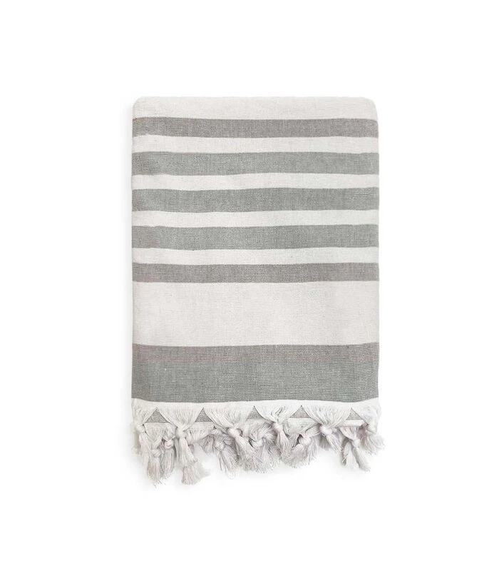 Gestreepte Katoenen XL-handdoek, Badstof Voering 140 X 180 Cm 1 Gestreepte Katoenen XL-handdoek, Badstof Voering 140 X 180 Cm