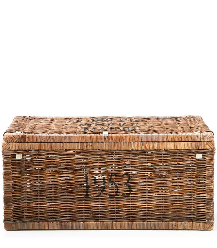 Opbergkist - Dekenkist - Rustic Rattan Cobblers Wharf Trunk - 90x40 Cm - Bruin 1 Opbergkist - Dekenkist - Rustic Rattan Cobblers Wharf Trunk - 90x40 Cm - Bruin