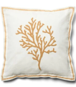 Kussenhoes, Kussensloop 50x50, Koraal, Zee - Santinella - Wit