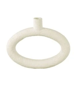 PRESENT TIME Vaas Ring - Polyresin - Ovaal Wijd Wit - 25x3,5x20,5cm