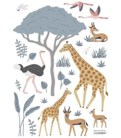 Muursticker Kinderkamer - Wilde Dieren Giraffen