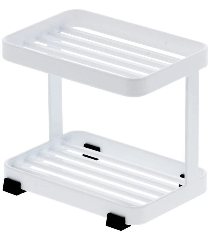 Yamazaki Soap Tray 2 Tiers - Tower - White 1 Yamazaki Soap Tray 2 Tiers - Tower - White