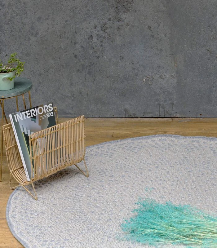 Rond Grijs Crochet Vloerkleed 2 Rond Grijs Crochet Vloerkleed - Afbeelding 2