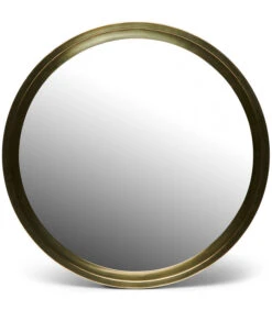 Spiegel Rond, Wandspiegel - Sa Caleta - Goud - Aluminium, Glas, MDF