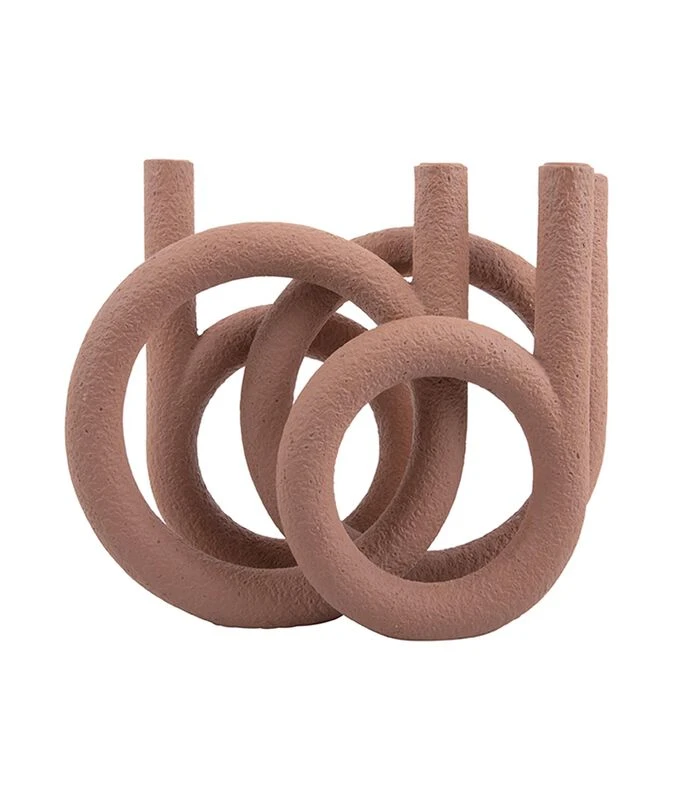 PRESENT TIME Kandelaar Rings - Terracotta Oranje - 38x14,5x30 Cm 1 PRESENT TIME Kandelaar Rings - Terracotta Oranje - 38x14,5x30 Cm