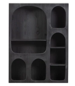 WOOOD Barney Vakkenkast - Hout - Zwart - 80x60x14