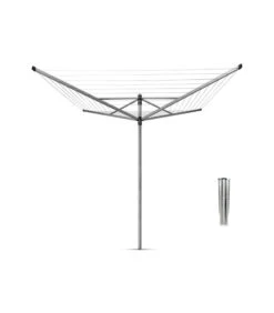 Brabantia Droogmolen Lift-O-Matic, 50 Meter Met Metalen Grondanker