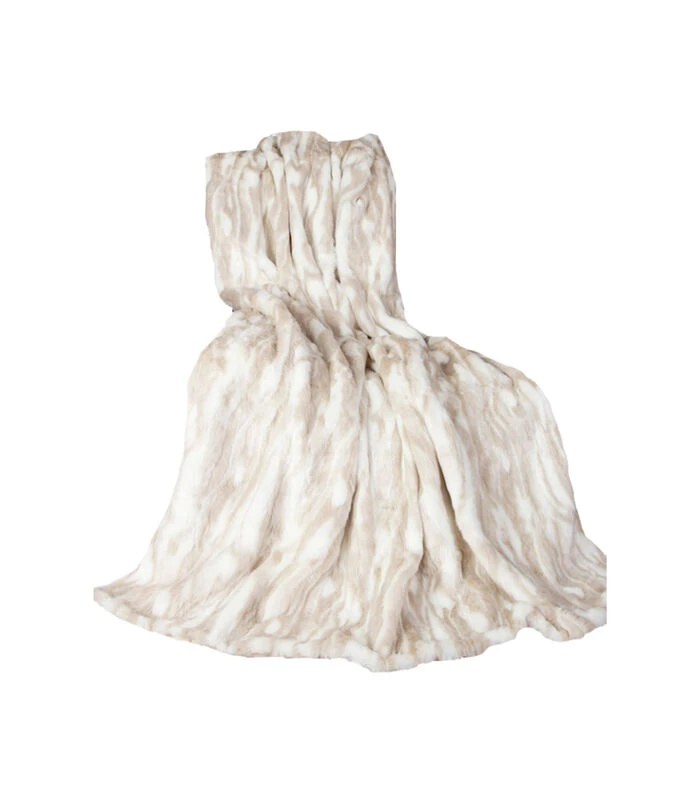 Plaid In Beige Imitatiebont 2 Plaid In Beige Imitatiebont - Afbeelding 2