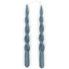 Gedraaide Kaarsen - Swirl Kaarsen - Twisted Candles - Blauw - 2 Stuks - 30 Cm