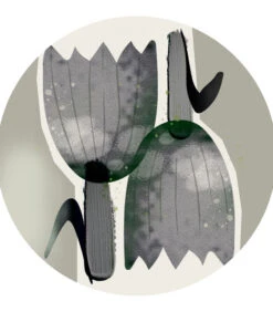 Tulips Muursticker - Polyester Yarn - Multicolor - 100x100