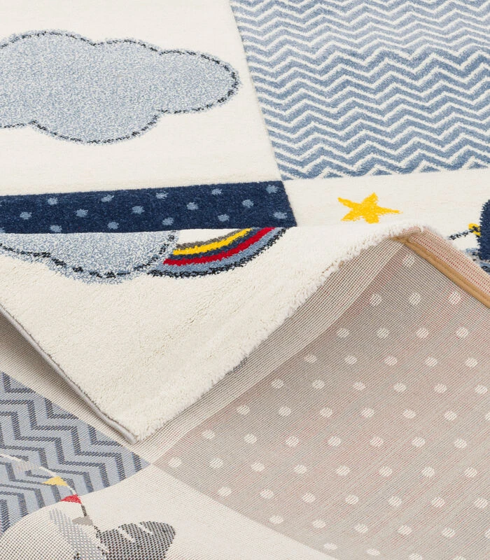 Maui Kids - Kindertapijt - Ruitjespatroon Vliegtuigen 3 Maui Kids - Kindertapijt - Ruitjespatroon Vliegtuigen - Afbeelding 3