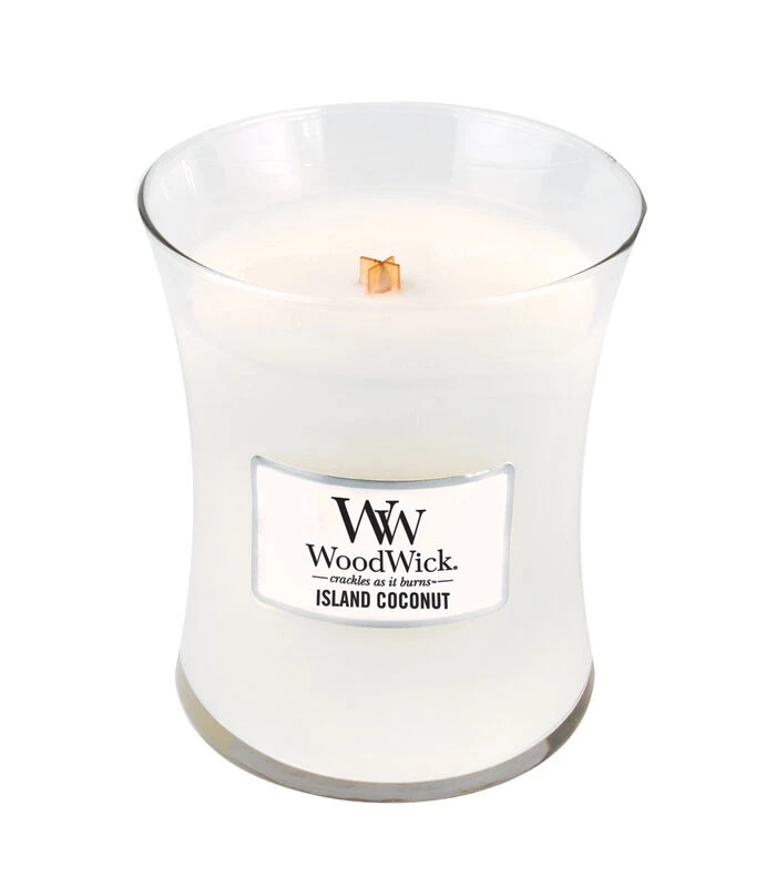 WoodWick Kaars Island Coconut Medium Kaars 1 WoodWick Kaars Island Coconut Medium Kaars