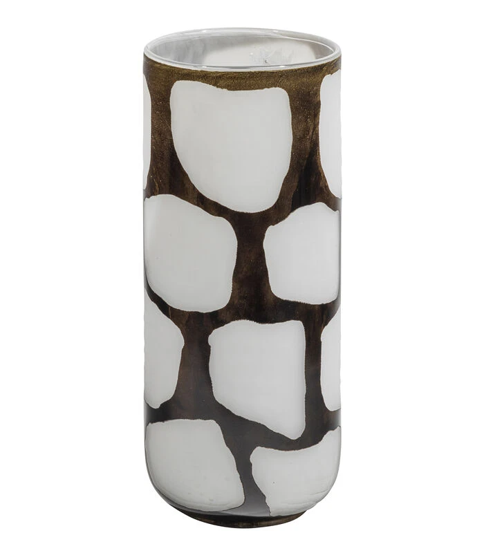 Blair Handgemaakte Vaas - Glas - Zwart/ Wit - 34x14x14 1 Blair Handgemaakte Vaas - Glas - Zwart/ Wit - 34x14x14