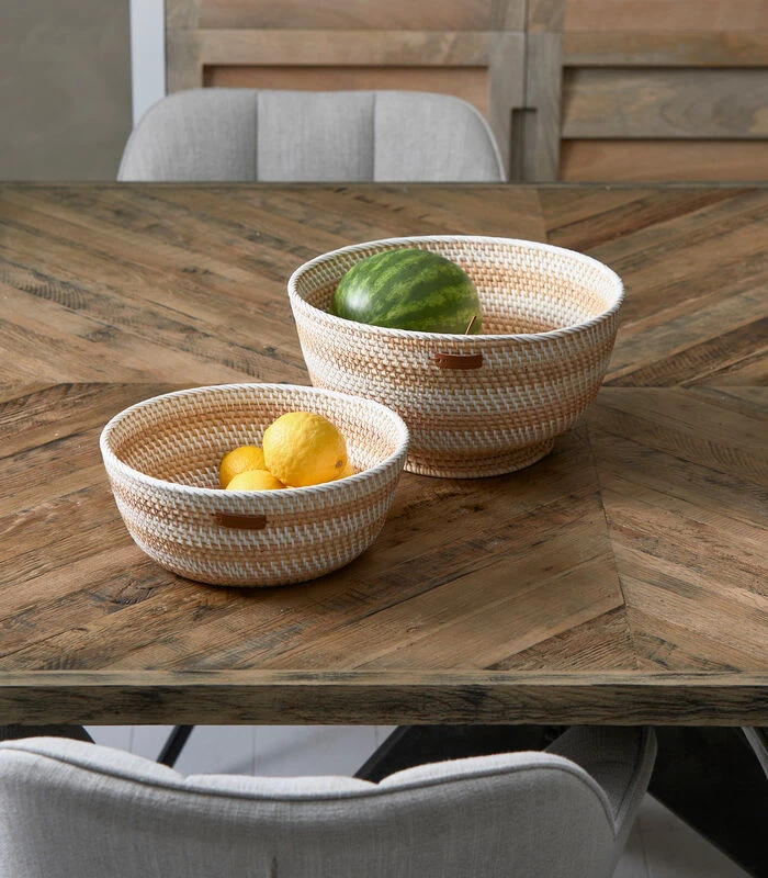 Opbergmanden Set 2, Bloempot Met Streep - Crystal Bay - Bruin 2 Opbergmanden Set 2, Bloempot Met Streep - Crystal Bay - Bruin - Afbeelding 2