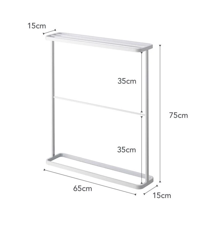 Yamazaki Bath Towel Hanger - Tower - White 3 Yamazaki Bath Towel Hanger - Tower - White - Afbeelding 3