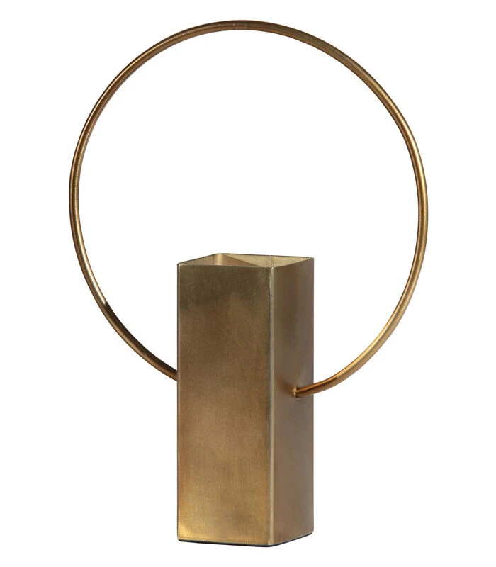 BePureHome Ring Vaas - Metaal - Antique Brass - 25x18x5 3 BePureHome Ring Vaas - Metaal - Antique Brass - 25x18x5 - Afbeelding 3