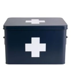 PRESENT TIME Medicijnkist - Large - Metaal Mat Donkerblauw - 31,5x19x21cm