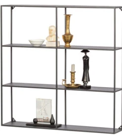 WOOOD Meert Vakkenkast - Metaal - Zwart - 75x75x15 -Dagelijkse Boodschappen Winkel c5683b30f5504ced96ce458757e50ce6