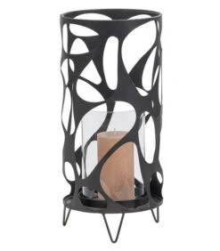 Jago Windlicht - Metaal - Zwart - 40x19x19 -Dagelijkse Boodschappen Winkel c763ae4578f44147a4172bf0e4a77c71