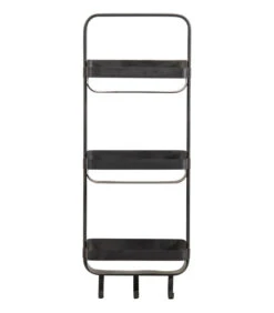 WOOOD Akke Wandrek Verticaal - Metaal - Zwart - 82x31x11