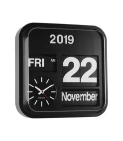 Karlsson Wandklok Big Flip - Zwart - 43x43x16cm