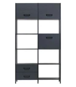 BePureHome Legacy Vakkenkast - Hout/Metaal - Zwart - 220x123x45