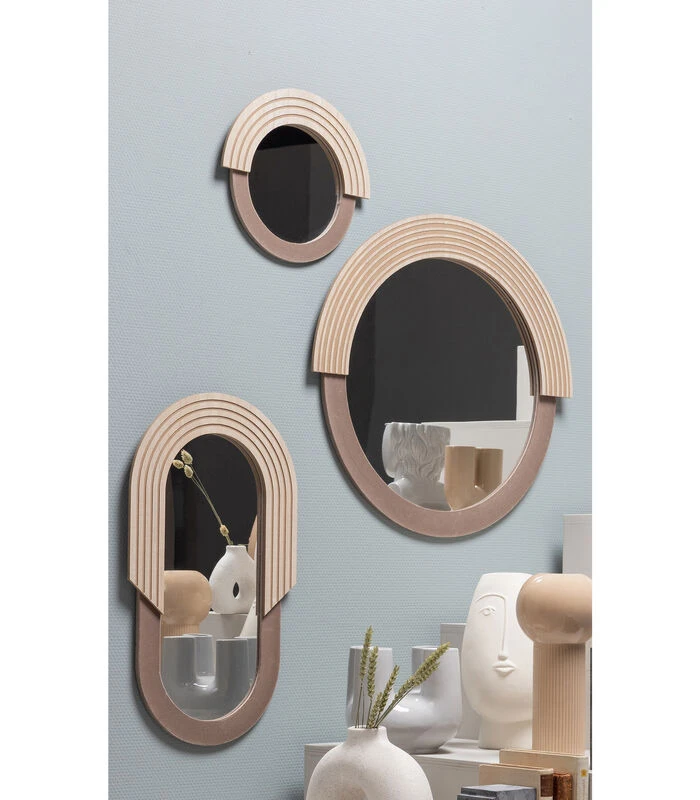 Exclusive Hailey Spiegel Ovaal - Mdf/Glas - Naturel - 58x33x1,5 2 Exclusive Hailey Spiegel Ovaal - Mdf/Glas - Naturel - 58x33x1,5 - Afbeelding 2