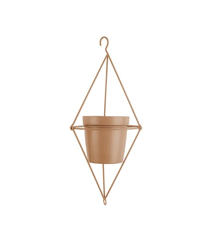 PRESENT TIME Hangende Plantenpot Spatial Diamond - IJzer Karamel Bruin - 13x12cm 2 PRESENT TIME Hangende Plantenpot Spatial Diamond - IJzer Karamel Bruin - 13x12cm - Afbeelding 2