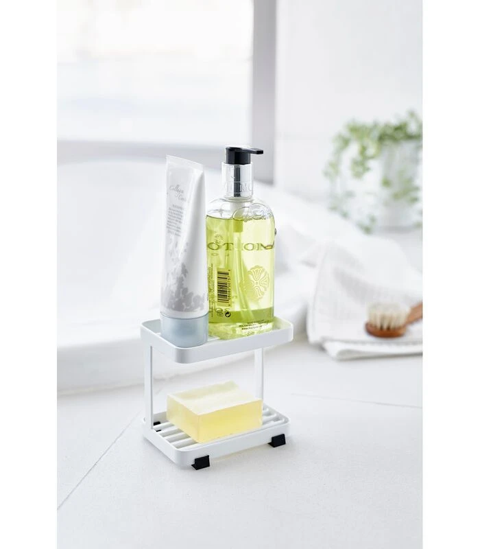 Yamazaki Soap Tray 2 Tiers - Tower - White 2 Yamazaki Soap Tray 2 Tiers - Tower - White - Afbeelding 2