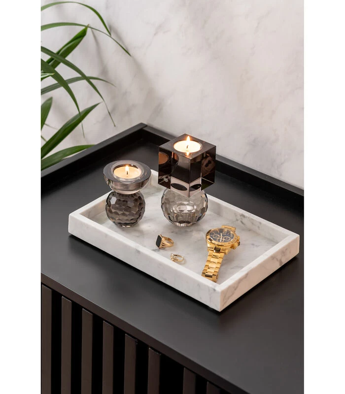 PRESENT TIME Dienblad Marble - Wit - 28x18x3cm 2 PRESENT TIME Dienblad Marble - Wit - 28x18x3cm - Afbeelding 2