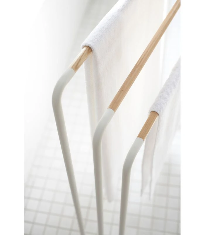 Yamazaki Bath Towel Hanger - Plain - White 2 Yamazaki Bath Towel Hanger - Plain - White - Afbeelding 2