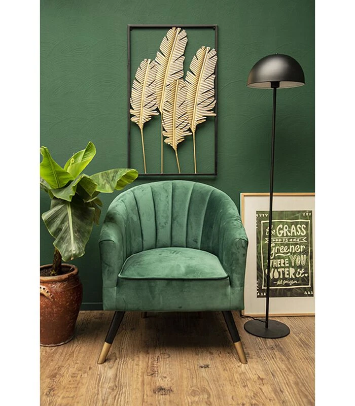 PRESENT TIME Muurkunst Feathers - IJzer, Goud - 89x53x1,5cm 4 PRESENT TIME Muurkunst Feathers - IJzer, Goud - 89x53x1,5cm - Afbeelding 4