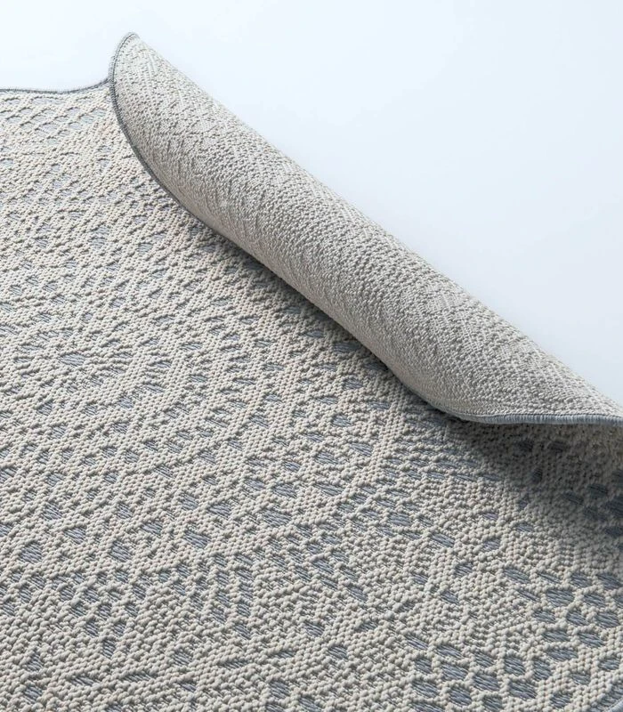 Rond Grijs Crochet Vloerkleed 4 Rond Grijs Crochet Vloerkleed - Afbeelding 4