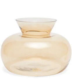 Glazen Vaas, Luxe Bloemenvaas Warm Glas - Aramis - Lichtbruin