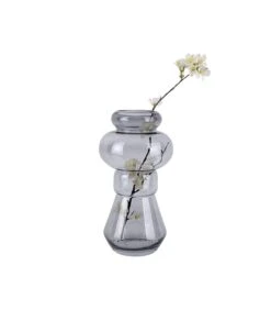 PRESENT TIME Vaas Morgana - Glas Donker Grijs - Medium - 18x35cm -Dagelijkse Boodschappen Winkel dd4313f2fc774bef925f859f12c66c8c