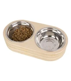 PRESENT TIME Voerbakjes Set Dinner Time - Large - Licht Hout - 18x7,8cm -Dagelijkse Boodschappen Winkel dd7e715eeb814f01af56f529a8ec7def
