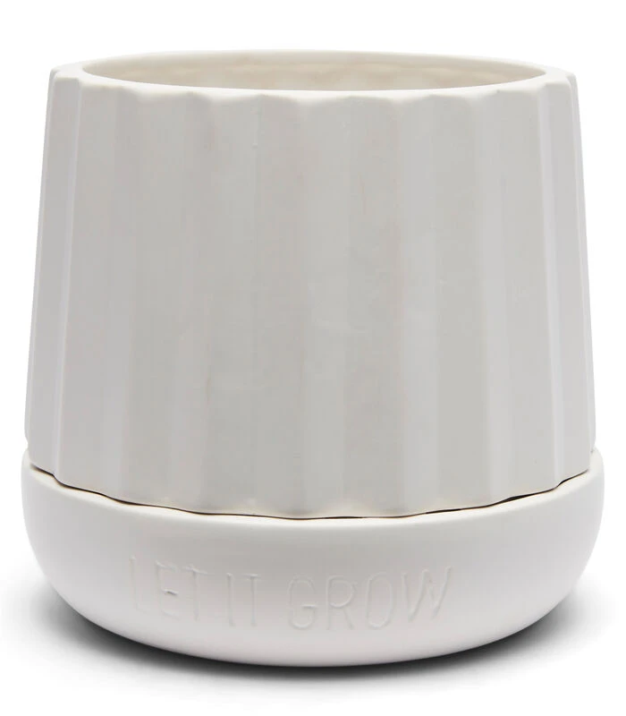 Plantenbak Rond, Bloempot Ribbel - Let It Grow - Wit - Maat L 1 Plantenbak Rond, Bloempot Ribbel - Let It Grow - Wit - Maat L