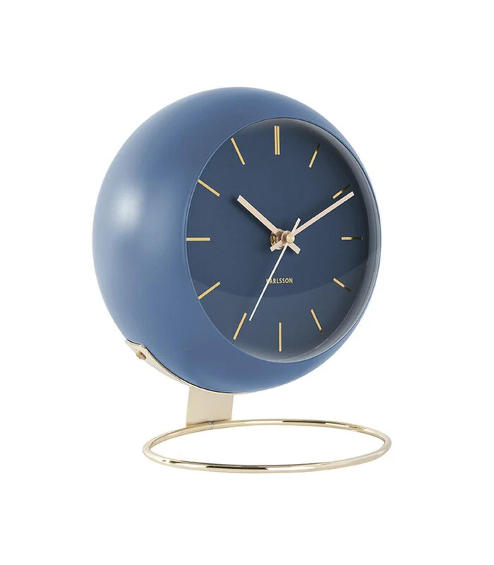 Karlsson Tafelklok Globe - Donkerblauw - 21x24,5x14cm 1 Karlsson Tafelklok Globe - Donkerblauw - 21x24,5x14cm