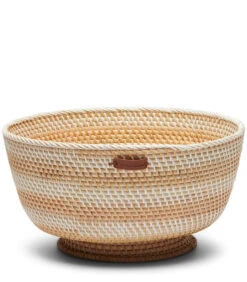 Dagelijkse Boodschappen Winkel 41 Opbergmand, Ronde Bloempot Horizontale Streep - Crystal Bay - Bruin