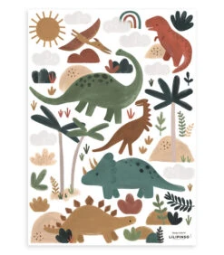SUNNY Muursticker Kinderkamer - Dinosaurussen - 29,7 X 42 Cm