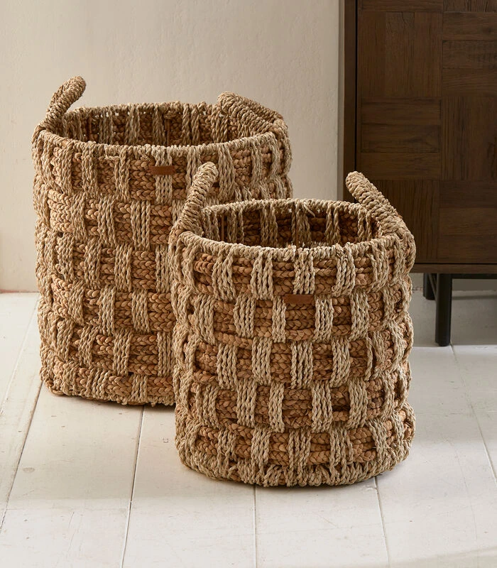 Opbergmanden Set Van 2 Met Handvaten, Gevlochten - Magamaya - Bruin - 2 Opbergmanden Set Van 2 Met Handvaten, Gevlochten - Magamaya - Bruin - - Afbeelding 2
