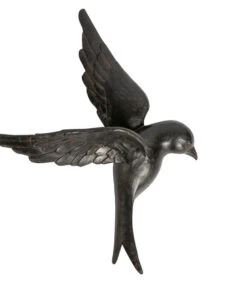 BePureHome Avaler Vogel Wanddeco XL - Hars - Zwart - 58x42x14