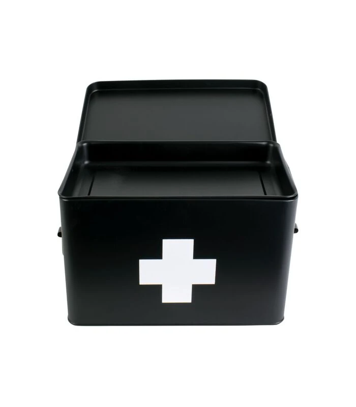 PRESENT TIME Medicijnkist - Large - Metaal Mat Zwart - 31,5x19x21cm 4 PRESENT TIME Medicijnkist - Large - Metaal Mat Zwart - 31,5x19x21cm - Afbeelding 4