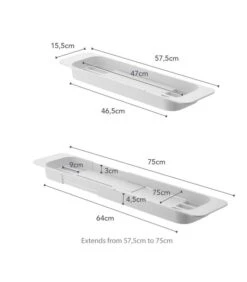 Yamazaki Extendable Bathtub Tray - Tower - White -Dagelijkse Boodschappen Winkel e8f94b43c64e4083947910e309472cc5