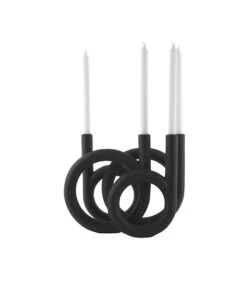 PRESENT TIME Kandelaar Rings - Polyresin - Zwart - 38x14,5x30cm -Dagelijkse Boodschappen Winkel e9ea3cbeef9a4452bbc0e7e371723ce7