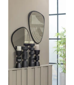 Midi Kandelaar - Mangohout - Zwart - 36x12x12 -Dagelijkse Boodschappen Winkel eb459c4362b94d29ad5eb7870d08e28f