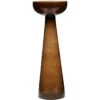 Kaarshouder Glas, Hoge Kandelaar - Amber Stone - Bruin - Maat L