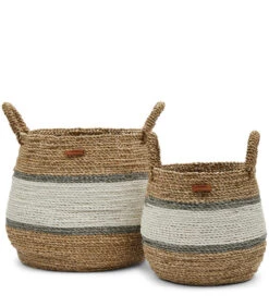 Dagelijkse Boodschappen Winkel 37 Opbergmanden - Ocean Breeze Basket - Naturel - Set 2 Stuks
