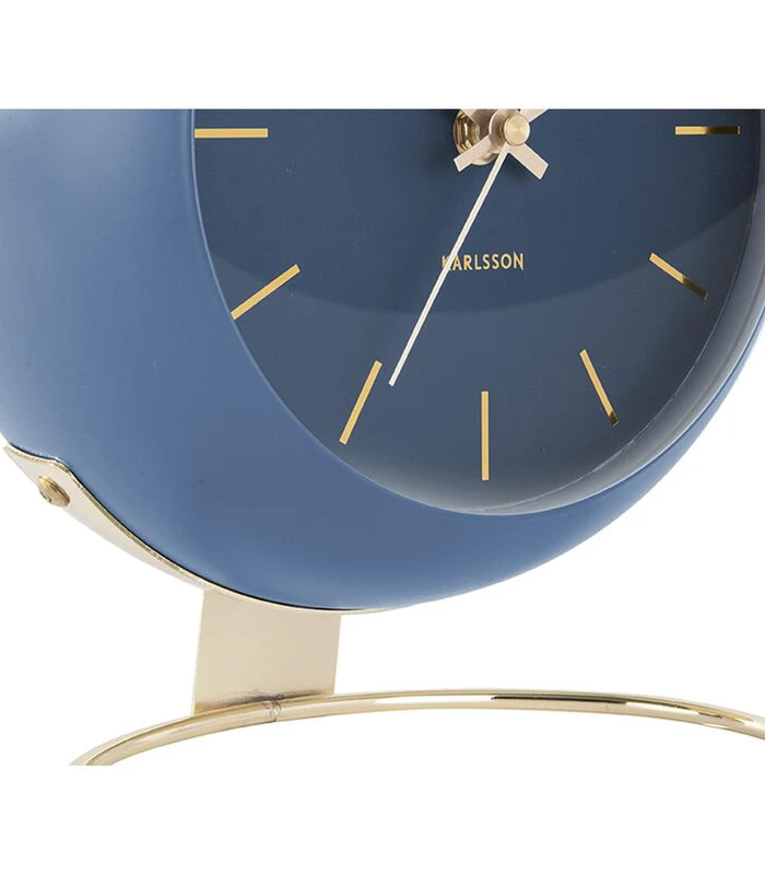 Karlsson Tafelklok Globe - Donkerblauw - 21x24,5x14cm 4 Karlsson Tafelklok Globe - Donkerblauw - 21x24,5x14cm - Afbeelding 4