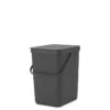 Brabantia Sort & Go Afvalemmer, 25 Liter - Grey